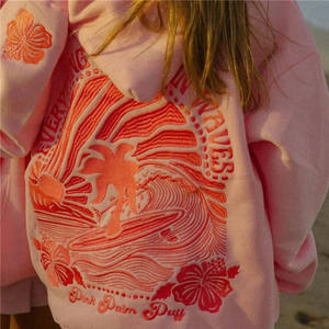 Felpe rosa con cappuccio da strada per uomo Casual Oversize ampia Fit autunno felpa alla moda con ricamo nuovo <span class=keywords><strong>abbigliamento</strong></span> maschile - Product Image 3