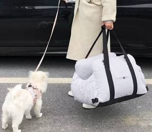 Lüks İşlevli köpek araba koltuğu ve seyahat çantası Booster evcil hayvan taşıyıcı çıkarılabilir Faux kürk kapak ile özel Logo - Product Image 4