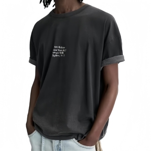 T-<span class=keywords><strong>shirt</strong></span> Streetwear Fear God pour <span class=keywords><strong>Homme</strong></span> 100% Coton Designer Personnalisé Haute Qualité Haute Couture Surdimensionné 3D Embossé Strass - Product Image 1