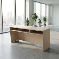 Table de conférence moderne, écologique, durable, en bois de qualité E1, pivotante, en forme de barre, longue, 3 places, pour bureau, formation et étude