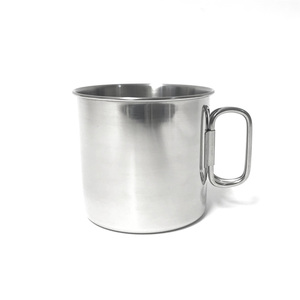 Tasse métallique <span class=keywords><strong>Double</strong></span> paroi avec <span class=keywords><strong>mousqueton</strong></span>, facile à transporter, en acier inoxydable, 180ml, pour Camping voyage escalade - Product Image 2