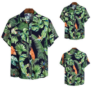 2025 חדש מודפס חולצה שרוול קצר חולצה פרח עליון כפתור אופנה פנאי נופש חוף נופש נופש חוף חוויאן הדפסה גברים - Product Image 6