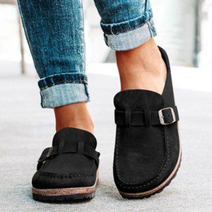 Pantuflas Acolchadas para Mujer, Sandalias Planas Casuales Clásicas Vintage de Moda para Chicas, Zapatos Tipo Mules de Lona para Uso en Interiores y Exteriores - Product Image 1