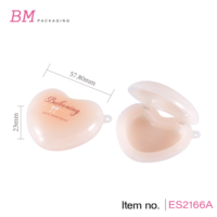 Étui compact pour fard à paupières en forme de cœur, avec boucle de suspension, vide, pour blush et poudre pressée