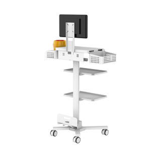 Modern witte in hoogte verstelbare mobiele werktafel verpleegkar monitor medische trolley ziekenhuis kliniek SPCC materiaal 4 wielen 2 - Product Image 2