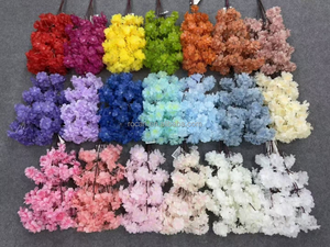 Rosa giallo bordeaux fiori di ciliegio di seta fiori di ciliegio bianco fiore di ciliegio Bouquet Sakura per la decorazione della festa di nozze - Product Image 6