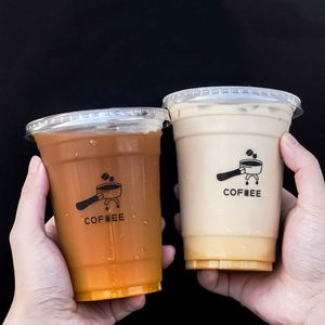 Gobelets jetables personnalisés en PET pour boissons froides 12/16/20oz, gobelets en plastique transparent pour café glacé avec couvercles - Product Image 1
