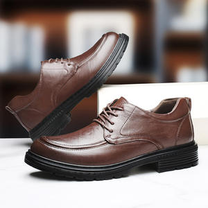 Chaussures en cuir solides pour hommes, style business décontracté, nouvelle collection printemps, hauteur invisible 4,5 cm, à lacets, respirantes, antidérapantes, décontractées - Product Image 2