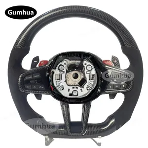 Volante Personalizado de Fibra de Carbono con LED para <span class=keywords><strong>BMW</strong></span> G01 G02 G05 G12 G14 G15 G16 G30 Z4 Serie 5 6 7 8 M4 M8 F95 G82 G38 G20 <span class=keywords><strong>G21</strong></span> G11 CS - Product Image 4