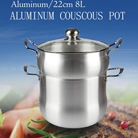 Couscoussier en aluminium finition satinée 4L 6L 8L 12L, ustensile de cuisine pour soupes, compatible avec les cuisinières électriques