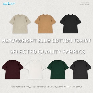 Camiseta de algodón flameado de 300gsm de peso pesado, camisetas informales de alta calidad de grano flameado de algodón 100% personalizadas para hombres - Product Image 2