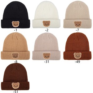 Gorro de punto para bebé con logo personalizado, suave, con parche de oso, dobladillo plegable, gorro cálido de invierno para recién nacido, venta al por mayor OEM <span class=keywords><strong>a</strong></span> granel - Product Image 2