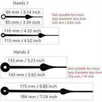 Mekanisme Jam Dinding Quartz DIY Modern Black Hands 12888, Dioperasikan dengan Baterai, Suku Cadang Plastik untuk Perbaikan dan Penggantian