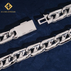 Nueva Llegada de Joyería Fina, Cadena Cubana de 20 mm, Joyería de Moissanita, Cadena Hip Hop, Plata 925 con Baño de Rodio, Pasa la Prueba del Diamante - Product Image 6