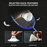 Volant de badminton professionnel de classe A en plumes de canard, hybride liège-plume, léger, super durable, pour tournoi, haute élasticité