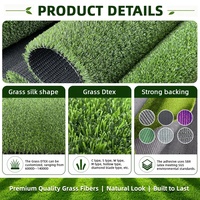 Gazon artificiel dense de 20 mm pour aménagement paysager, mélange vert tricolore pour patio, balcon, cour et parcs