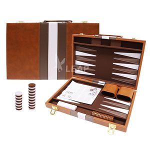 Set di Backgammon in pelle da viaggio da 18 pollici 46*28*5cm in pelle portatile in PVC Backgammon 15 Set a <span class=keywords><strong>dama</strong></span> - Product Image 1