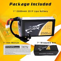 TATTU 2500mAh 2S 7.4v Baterai LiPo Fatshark Goggles Headset untuk Drone, Colokan DC55mm, Indikator Daya LED, 800 Siklus, LiCoO2