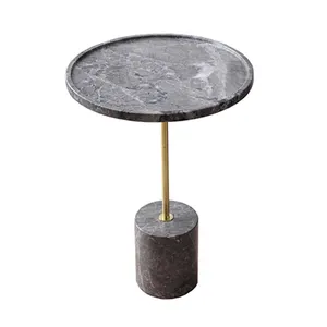 hot sale room furniture luxury round legs modern marble small coffee table sofa side table