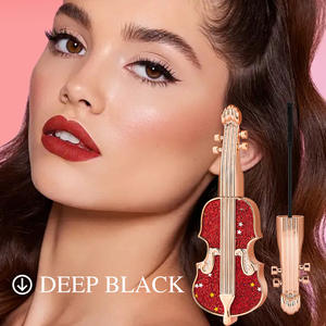 Máscara de Pestañas Negra Natural, Voluminizadora, Resistente al Agua y al Sudor, Fórmula en Crema, Larga Duración, Estilo Violín, Importada - Product Image 4