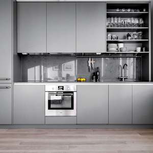 American Standard Shaker Style <b>Kitchen</b> Cabinet Set Solid Wood Panel with PVC Door Finish Stainless Steel Sink Home Dining Use - Product Image 6