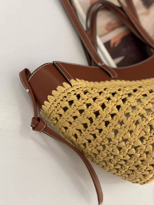 Bolso Tote Grande de Piel Sintética con Diseño Exclusivo para Mujer, Novedad de Verano, Tejido con Costuras, Bolso de Mano para Vacaciones en la Playa, Bolsos de Moda - Product Image 6