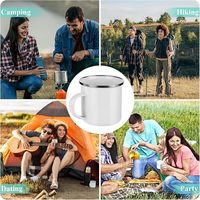 SCCFMM 10 pièces Tasses à sublimation vierges en émail avec rebord argenté, 11 oz, pour café chaud et glacé, avec poignée, pour cadeau personnalisé