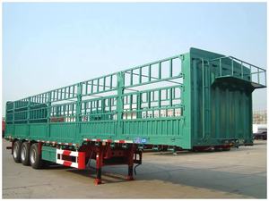 Semirremolque de plataforma con vallas para transporte de ganado, de 100 toneladas, 3 ejes y 12 ruedas, de alta resistencia, fabricado en China. - Product Image 3