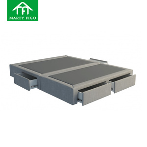 Factory Custom Modern Double Hardwood Leather Velvet Linen Wooden Storage <b>Bed</b> <b>Frame</b> Foundation Base <b>Bed</b> <b>Platform</b> with Drawer - Product Image 1