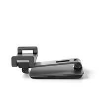 Support de tablette en métal argenté/gris foncé personnalisé UPERGO, pivotant à 180°, rotation d'écran à 360°, design pliable pour tablette PC mobile