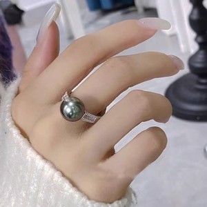 10688 Accessoires de perles DIY, anneau en argent S925, support vide, ensemble de bijoux en argent multi-perles avec perles rondes de 5-6 mm - Product Image 1