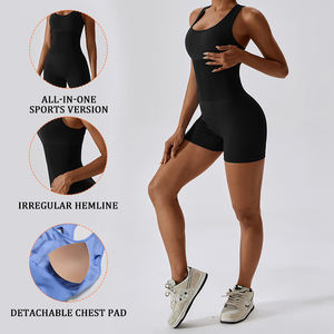 Combinaisons De Grande Taille Custom Brand High Stretch Soft Smooth Yoga Jumpsuit One Piece Seamless Workout Gym Jumpsuit Mujer - Product Image 2