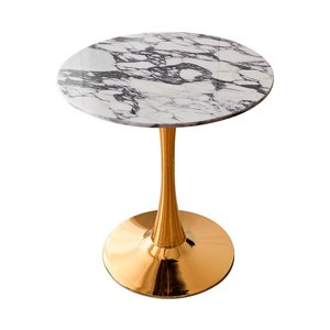 Mesa de Comedor Redonda de Mármol Estilo Francés para 4 Personas, Muebles Comerciales Personalizables para Cafeterías y Pastelerías - Product Image 5