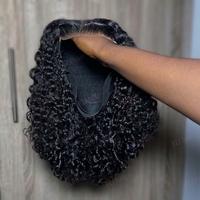 Peluca de Cabello Humano con Frente de Encaje HD, sin Pegamento, Pre-Desplumada, Lista para Usar, Cabello Brasileño de Lujo, Rizado Profundo, Peluca Corta Birmana