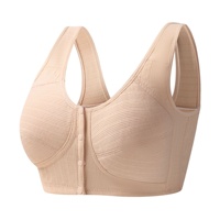Offre Spéciale Soutien-gorge côtelé sans fil confortable pour femmes Soutien-gorge confortable à fermeture frontale pour femmes avec design de soutien et respirant