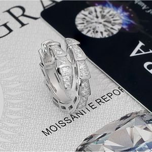 Moissanite <b>Ring</b> Snake Shape S925 Sterling Silver Channel Setting <b>Open</b> Design For Women Everyday Wear - Product Image 3