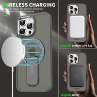 Coque de téléphone en métal acrylique pour iPhone 16 Pro Max 15 14 13 12 11 Support en métal Couverture arrière pour iPhone 17pro