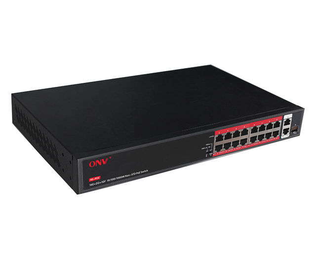 19-Port 24V Passive PoE Switch | Gigabit Uplink & SFP Fiber Port
