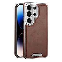 Étui pour téléphone Samsung S26 Ultra avec chargement magnétique sans fil, texture lisse, électroplaqué, simili cuir, compatible Galaxy S25 Plus S24 S23