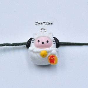 Dijes de Resina Planos 3D con Diseño de Gato de la Suerte, Ángel y Demonio, para Slime, Manualidades, Decoración de Teléfonos Móviles, 2025 - Product Image 3