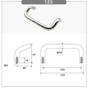 Sıcak satış popüler paslanmaz çelik çift bükme kolu U tipi kolu yuvarlak kapı kolu - Product Image 6