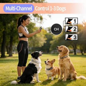 Collier de dressage pour chien à distance 1000m, anti-aboiement, vibration, son, choc, 3 canaux, rechargeable, pour la chasse et l'obéissance - Product Image 3