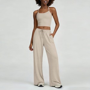 Conjunto de yoga cepillado transfronterizo, de secado rápido, con hermosa correa trasera, ropa deportiva informal para correr y fitness para mujer - Product Image 3