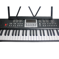 HUASHENG Portable Piano 61 Keys Electric Keyboard Electric Organ Piano Keyboard with Microphone, Power Supply, Stickers