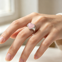 Bague de marque de qualité supérieure, bijoux de mode, avec motif ours, pierre naturelle rose, thème Amour, inspirée de l'Espagne. Catalogue Bear.
