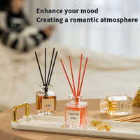 Diffuseurs de roseaux personnalisés de 50ml parfum de maison avec bâtons de rotin désodorisant bouteille en verre diffuseur d'arôme de roseaux