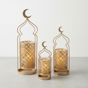 Wholesale Trending <b>Moroccan</b> Style Votive Candle Holders with Crescent Moon for Ramadan Tabletop <b>Decorations</b> - Product Image 2