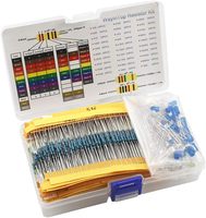 800PCS Metal Film Resistor Pack+5mm LED Light Kit 1% Precision 10R-1M Electronic Components