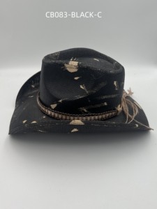 Chapeaux de Cowboy Offre Spéciale tissés à la main Chapeau de Cowboy Texas Ranger <span class=keywords><strong>Stetson</strong></span> Panama Chapeau de Cowboy noir pour hommes - Product Image 3
