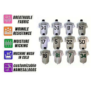 Maillot de baseball vierge de haute qualité 100 % polyester respirant avec broderie 3D personnalisée, vente en gros de t-shirts 220g - Product Image 2
